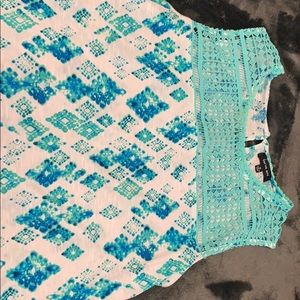 Last chance! Tank top aqua & white medium